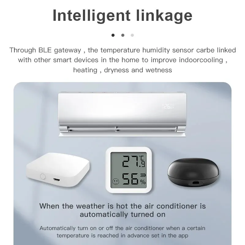 Mini Bluetooth Temperature Humidity Sensor with LCD Screen Smart Linkage Remote Control Thermometer Hygromet Alexa Google Voice - Image 4